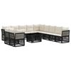 vidaXL Ensemble de canap&eacute; de jardin 12 pc Noir polyrotin