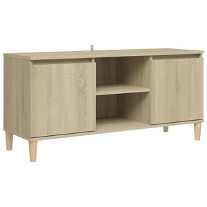 vidaXL Meuble TV avec pieds en bois massif Ch&ecirc;ne sonoma 103,5x35x50 cm