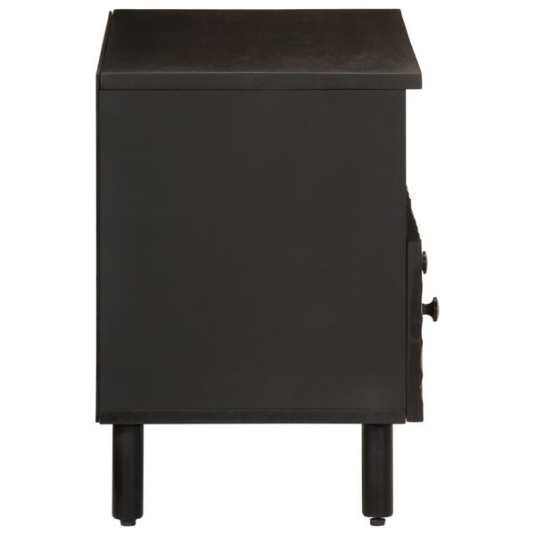 vidaXL Meuble TV noir 70x33x46 cm bois massif de manguier