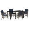vidaXL Ensemble de salle &agrave; manger pour jardin 5 pcs Gris et Noir Rotin