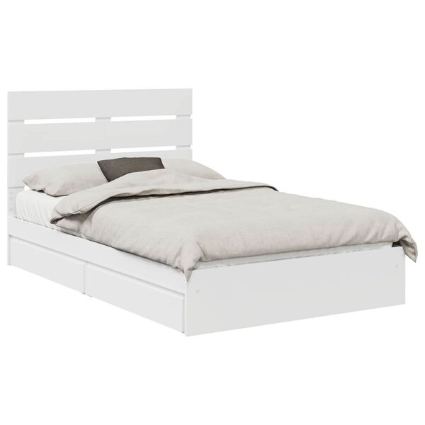 vidaXL Lit de Rangement Blanc 120 x 190 cm Bois d'ing&eacute;nierie
