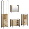 vidaXL Ensemble d'armoire de salle de bain 4 pc Ch&ecirc;ne Sonoma