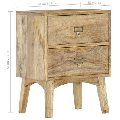 vidaXL Table de chevet 40x35x55 cm Bois de manguier solide