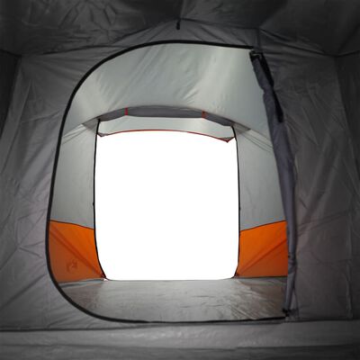 vidaXL Tente de camping tunnel 4 personnes gris et orange imperméable