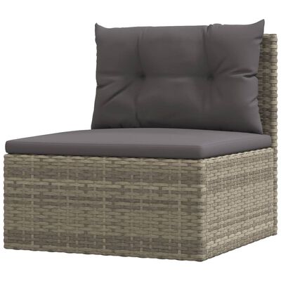 vidaXL Salon de jardin 4 pcs avec coussins Gris Résine tressée