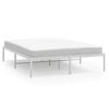 vidaXL Cadre de lit m&eacute;tal sans matelas blanc 150x200 cm