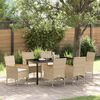 vidaXL Ensemble de salle &agrave; manger pour jardin 7 pcs Beige polyrotin