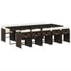 vidaXL Ensemble &agrave; manger de jardin et coussins 11 pcs marron rotin