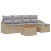 vidaXL Ensemble de canap&eacute; de jardin 6 pc Beige Poly rotin