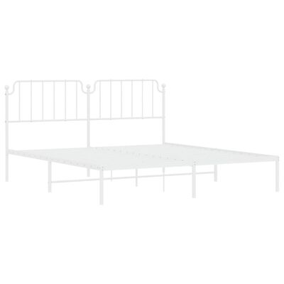 vidaXL Cadre de lit métal sans matelas et tête de lit blanc 183x213 cm