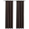 vidaXL Rideaux occultants aspect lin et crochets 2 pcs Taupe 140x225cm