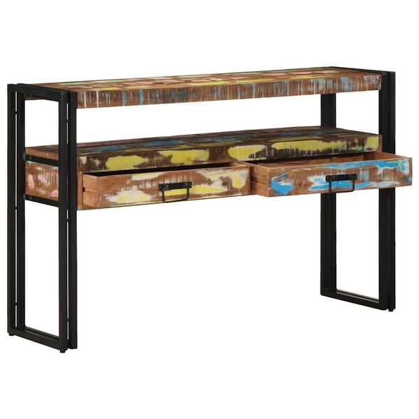 vidaXL Table console Multicolore 120 x 33 x 75 cm Bois Recycl&eacute; Solide