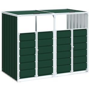 vidaXL Rangement &agrave; roulettes pour poubelles pour deux bacs acier