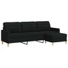 vidaXL Canap&eacute; &agrave; 3 places avec repose-pieds Noir 210 cm Tissu