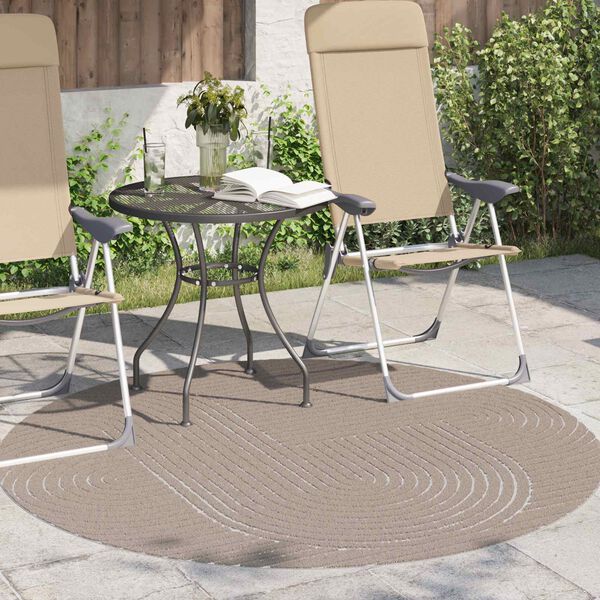 vidaXL Tapis de surface Rond Beige &Oslash; 160 CM