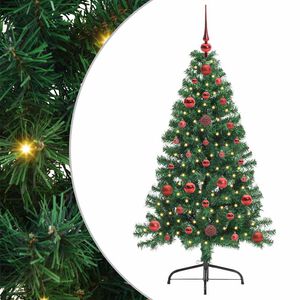 vidaXL Sapin de No&euml;l artificiel pr&eacute;-&eacute;clair&eacute; Vert 120 cm PVC