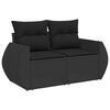 vidaXL Ensemble de canap&eacute; de jardin avec coussin 9 pcs Noir polyrotin
