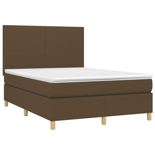 vidaXL Sommier &agrave; lattes de lit avec matelas Marron fonc&eacute; 140x200 cm