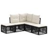 vidaXL Ensemble de canap&eacute; de jardin 5 pcs Noir polyrotin
