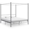 vidaXL Cadre de lit &agrave; baldaquin sans matelas gris m&eacute;tal 180x200 cm