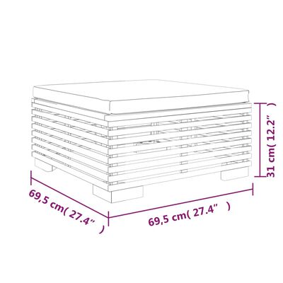 vidaXL Salon de jardin 3 pcs avec coussins Bois de teck solide