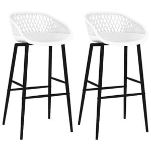 vidaXL Chaises de bar lot de 2 blanc