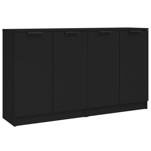 vidaXL Buffets 2 pcs Noir 60x30x70 cm Bois d'ing&eacute;nierie