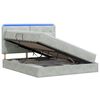 vidaXL Lit de rangement LED avec matelas Gris clair 160 x 200 cm