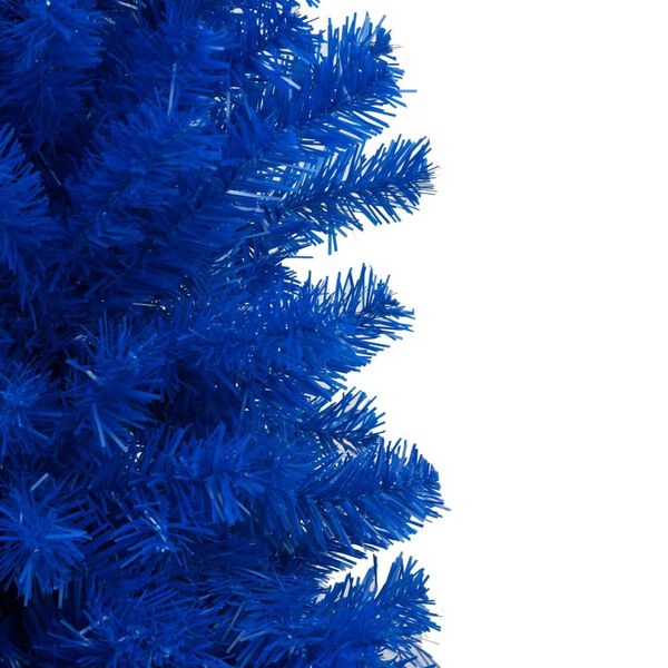 vidaXL Arbre de No&euml;l artificiel pr&eacute;-&eacute;clair&eacute; et boules bleu 210 cm PVC