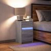 vidaXL Armoire de chevet et lumières LED sonoma gris bois d'ingénierie
