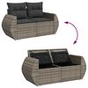 vidaXL Salon de jardin 6 pcs avec coussins gris r&eacute;sine tress&eacute;e