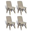 vidaXL Chaises &agrave; manger lot de 4 beige tissu et ch&ecirc;ne massif