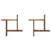 vidaXL &Eacute;tag&egrave;res murales 2 pcs vieux bois 50x12x50 cm bois d'ing&eacute;nierie