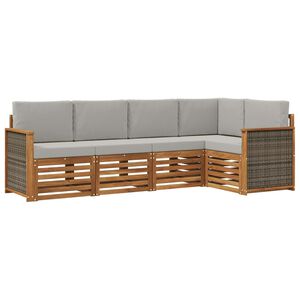 vidaXL Ensemble de canap&eacute; d'angle 4 pcs Naturel et gris clair