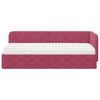 vidaXL Cadre de lit d'angle avec matelas Bordeaux 80 x 200 cm Velours