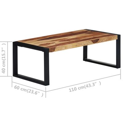 vidaXL Table basse 110x60x40 cm Bois massif