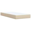 vidaXL Sommier &agrave; lattes de lit avec matelas Cr&egrave;me 90x200 cm Tissu