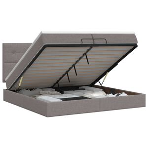 vidaXL Lit ottoman avec matelas Taupe 200 x 200 cm Tissu
