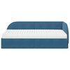 vidaXL Cadre de lit d'angle avec matelas 2 pcs Bleu Velours
