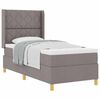 vidaXL Lit &agrave; ressorts avec t&ecirc;te de lit Taupe 90 x 200 cm tissu
