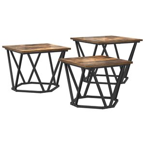 vidaXL Table basse 3 pc Ch&ecirc;ne fum&eacute; 50 x 50 x 40 cm