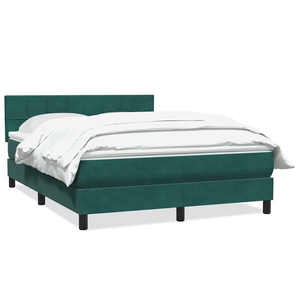 vidaXL Sommier &agrave; lattes de lit et matelas vert fonc&eacute; 140x220cm velours