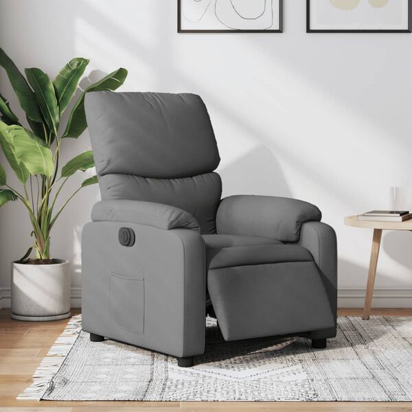 vidaXL Fauteuil inclinable &eacute;lectrique Gris fonc&eacute; Tissu