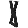 vidaXL Pieds de table &agrave; manger 2 pi&egrave;ces Noir 60 x (72-73,3) cm Acier