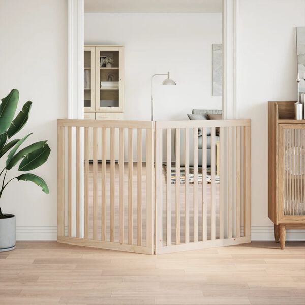 vidaXL Barri&egrave;re pour chien pliable 2 panneaux 160 cm bois de peuplier