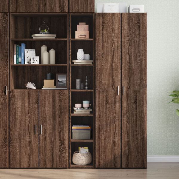 vidaXL Buffet haut ch&ecirc;ne marron 30x41x185 cm bois d'ing&eacute;nierie