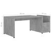 vidaXL Table basse Gris béton 90x45x35 cm bois d’ingénierie