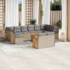 vidaXL Salon de jardin avec coussins 13 pcs beige r&eacute;sine tress&eacute;e