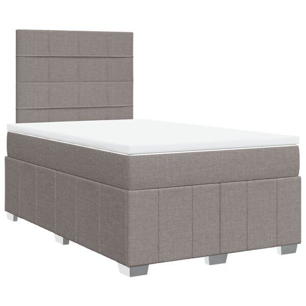 vidaXL Sommier &agrave; lattes de lit avec matelas taupe 120x190 cm tissu