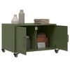 vidaXL Table basse vert olive 68x50x43,5 cm acier